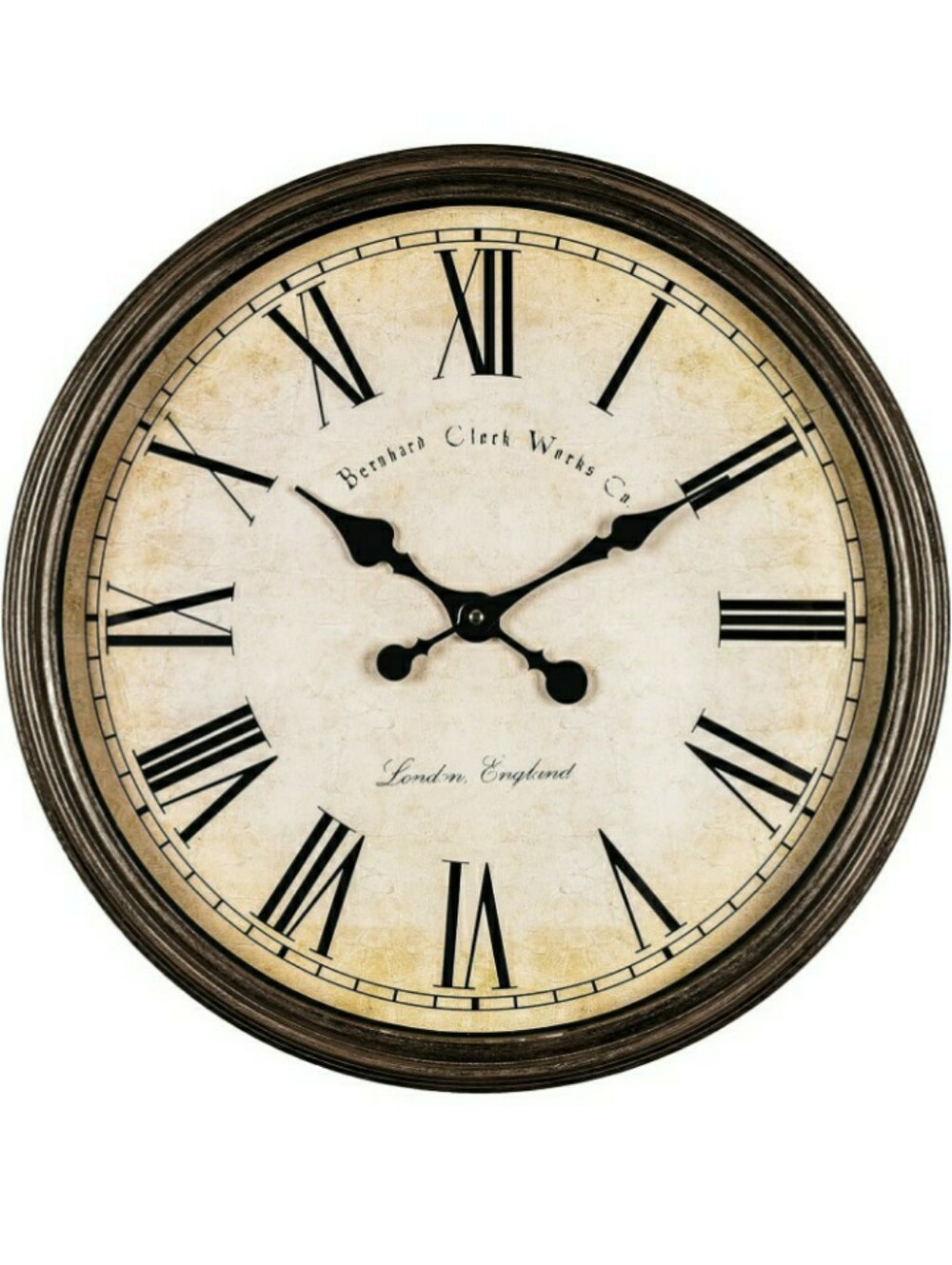 Vintage Rustic Wall Clock - Brown & Cream